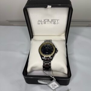 NWT August Steiner Men's Silver and Gold Watch